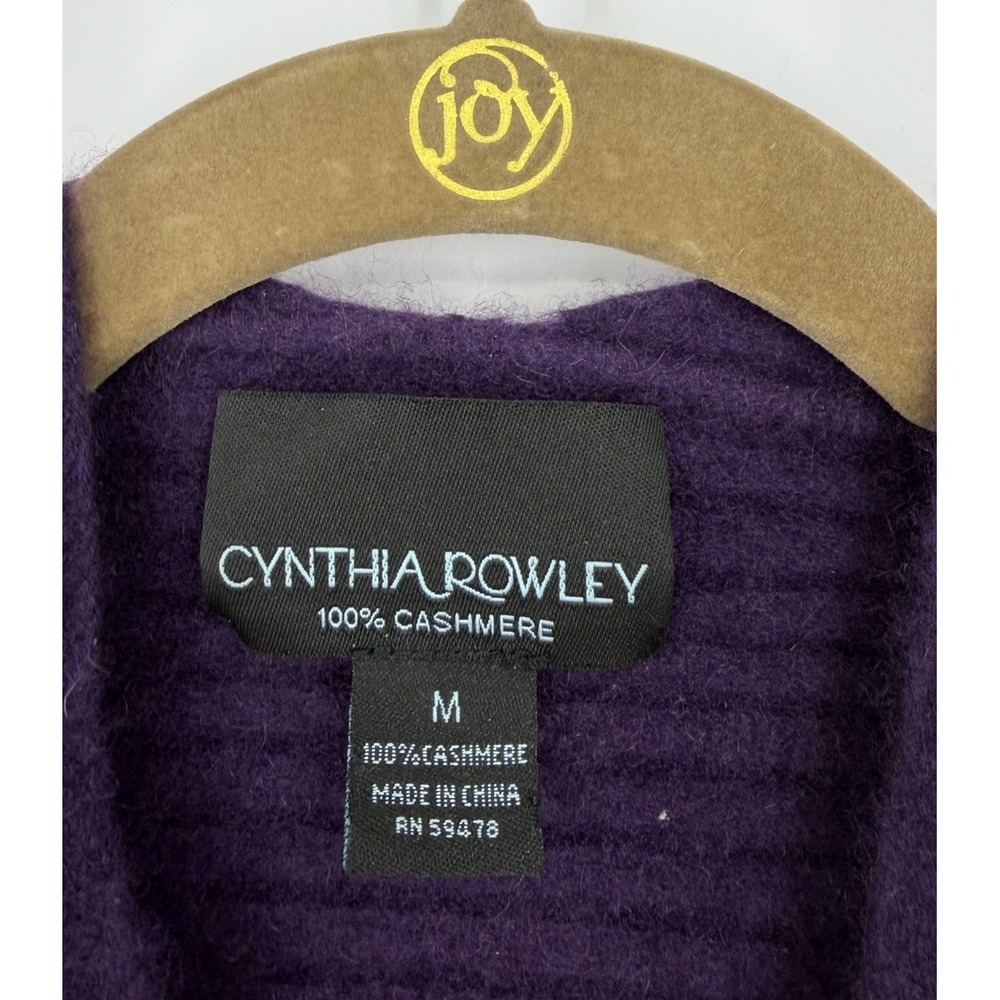 Cynthia Rowley 100% Cashmere Purple Open Front Cardigan Size Medium - Picture 5 of 10